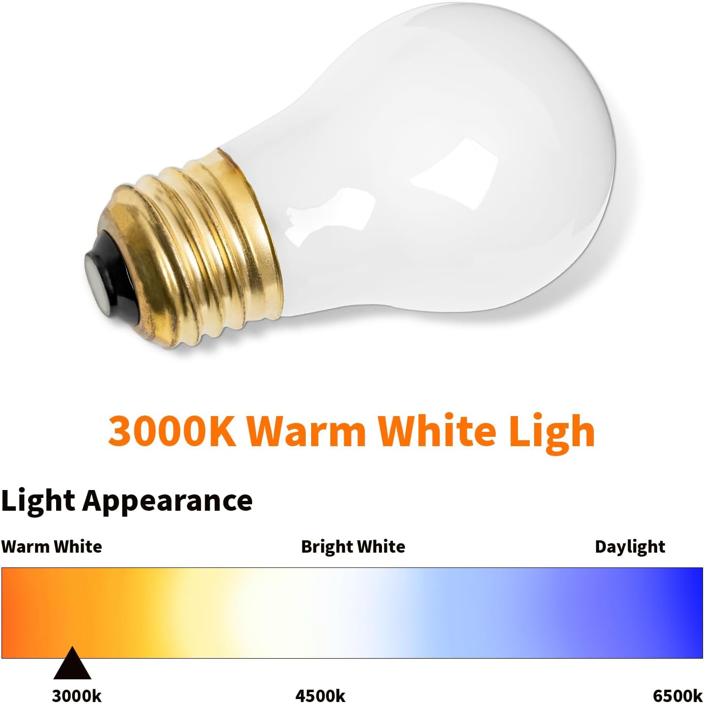 Belleone 8009 Light Bulbs for Refrigerator Oven - 120V 40W Replacement Incandescent Bulbs Fit for Whirlpool GE Ken-More Frigidaire Amana KitchenAid Freezer, Yellow Warm Light Color, 2 PCS