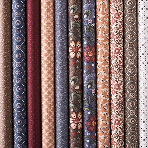 Connecting Threads Print Collection Precut Quilting Fabric Bundle 10" Squares (Arcadian Dusk)