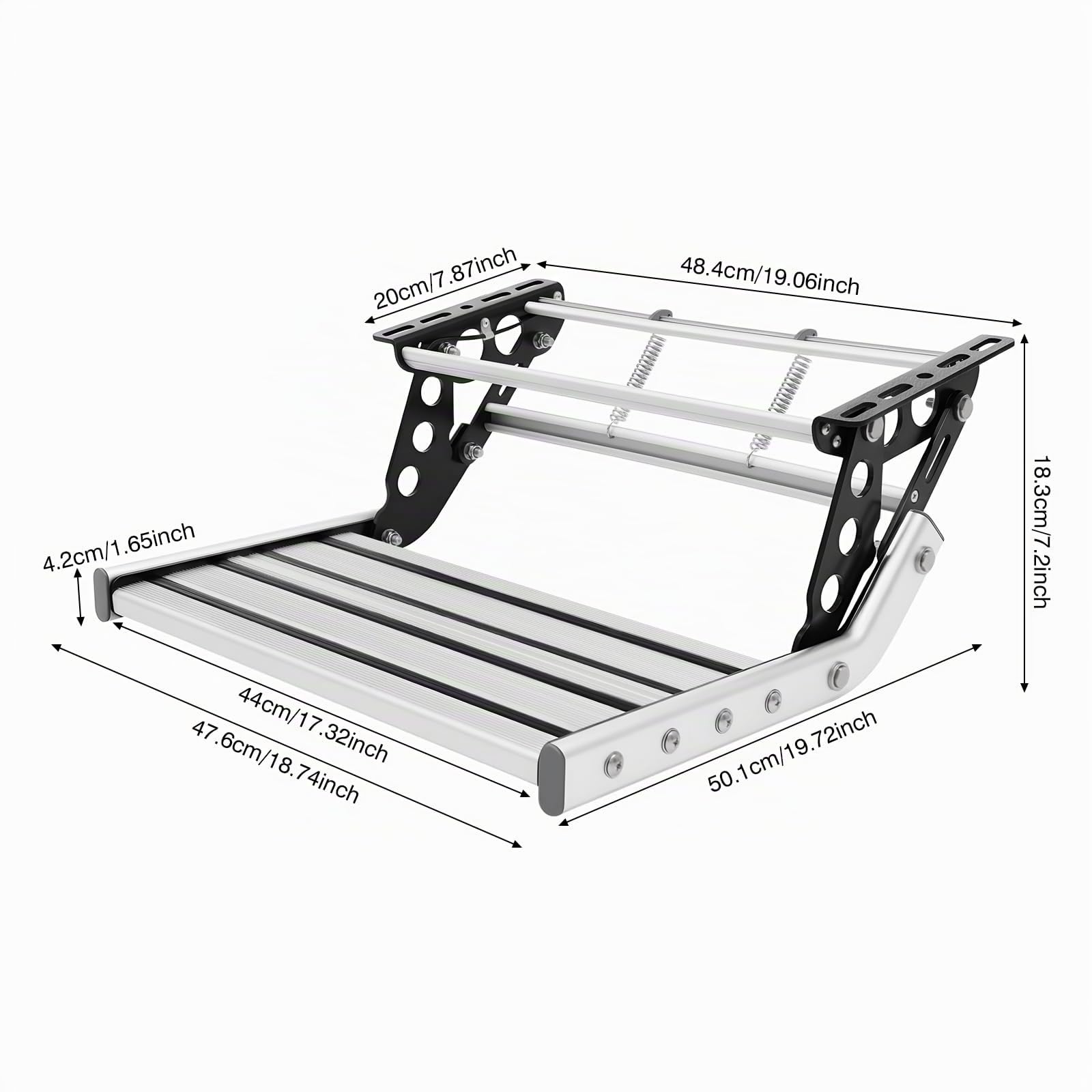 Marchepied de camping-car pliable, antidérapant, avec bandes réfléchissantes nocturnes, très résistant, fermeture éclair manuelle pour camping-car, caravane, camping-car