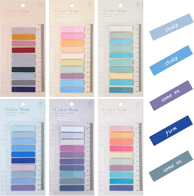 1200 Pcs Sticky Tabs, Book Annotation Kit Tabs Pastel Sticky Tabs Page Markers, Writable and Repositionable File Tabs Flags for School and Office