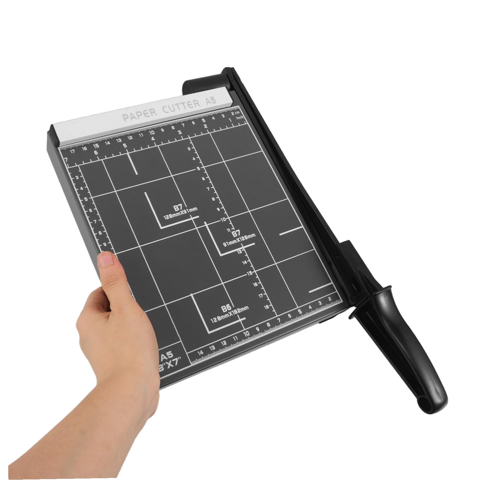 12 Fogli Taglierina per Carta da Ufficio con Base in Metallo Rinforzata Capacità Taglio Fino Lama di Precisione per Foto e Progetti di Scrapbooking Design Sicurezza con Blocco