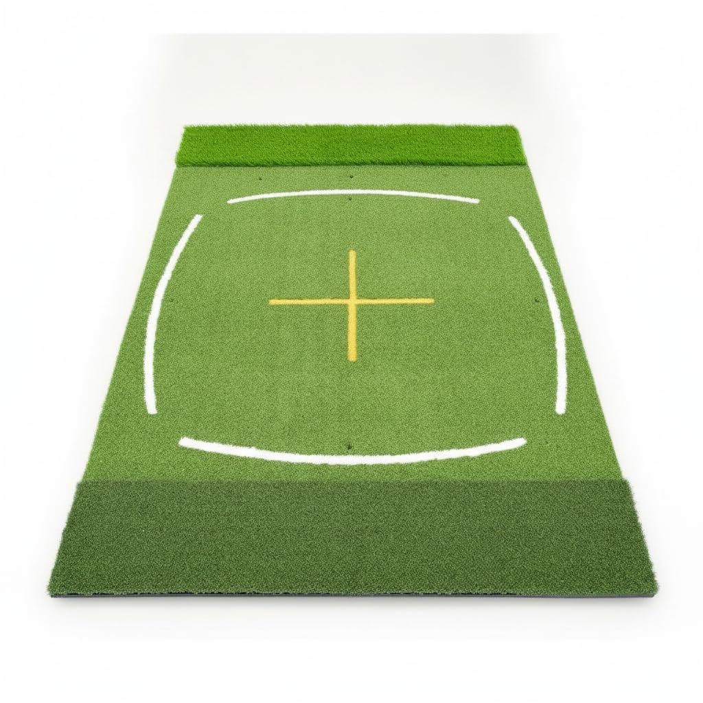 MERIGLARE Golf Swing con Alfombra de Césped Sintético Estructura Resistente Línea de Alineación Precisa y Almacenamiento Fácil Adecuado para Golfistas Avanzados