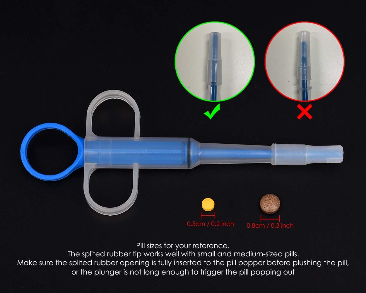 DS. DISTINCTIVE STYLE Pill Popper for Cats with Soft Tips Pet Pill Feeder Saving You from Being Bitten Medicine Feeding Dispenser Tool for Puppies - Green (Blue)