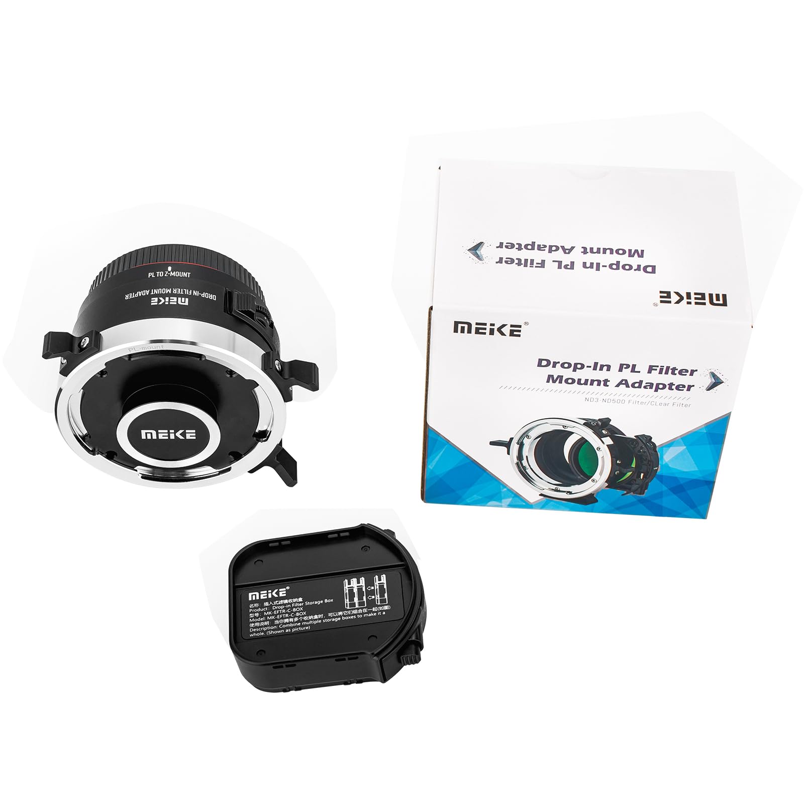 Meike MK-PLTZ-C Adattatore per montaggio a fuoco manuale con filtri ND e UV variabili per obiettivi cinematografici ARRI con attacco PL e fotocamere con attacco Z di Nikon