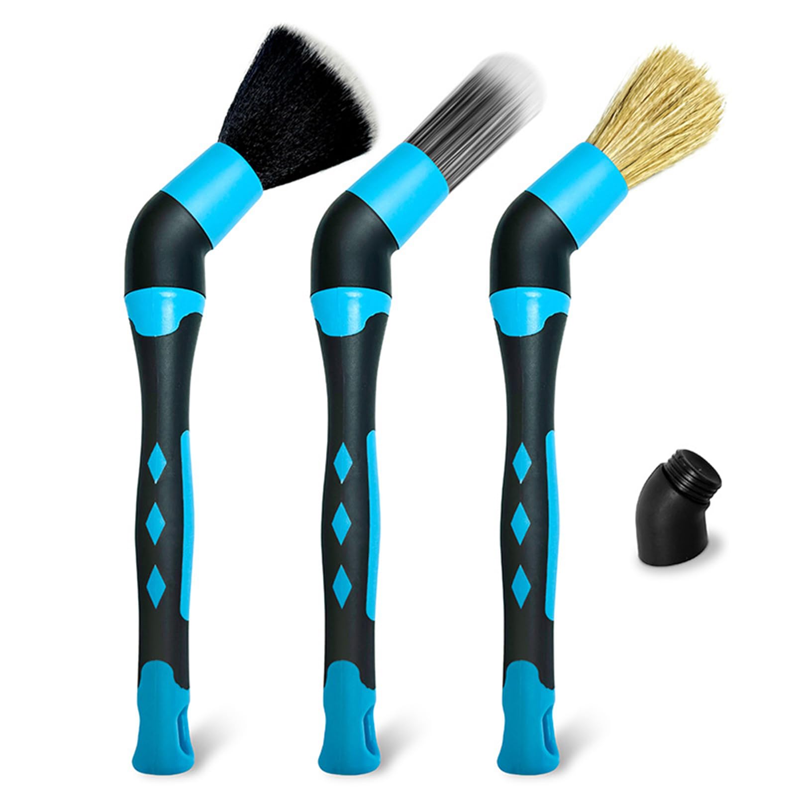 Newft 3 Brushes For Full Cleaning Disks Ducts And Crevices Crafted From Hard With Bright Pulls For Quick Identification Car Detailing Equipment