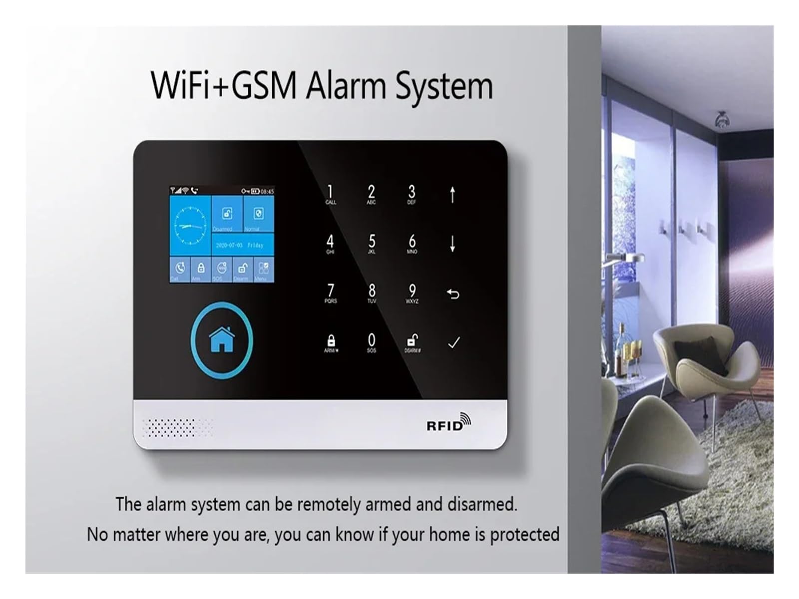 Sensor Inalámbrico De La Ventana De La Puerta De WiFi del Sistema De Alarma De Seguridad For El Hogar 4G con Alarma Smart Life Tuya App Tasa Cero de Falsos positivos (Color : Set-B)