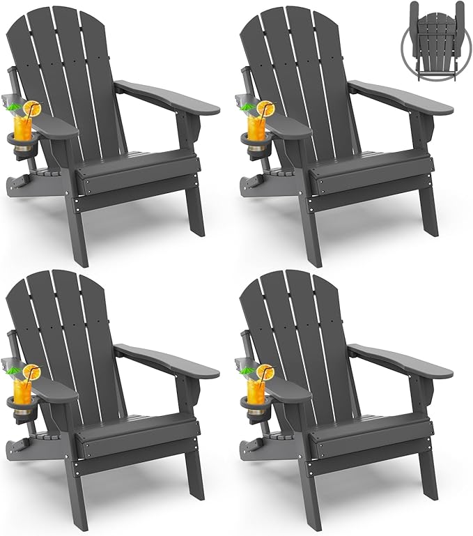 Folding-Adirondack-Chairs-Set-of-2 - Grey