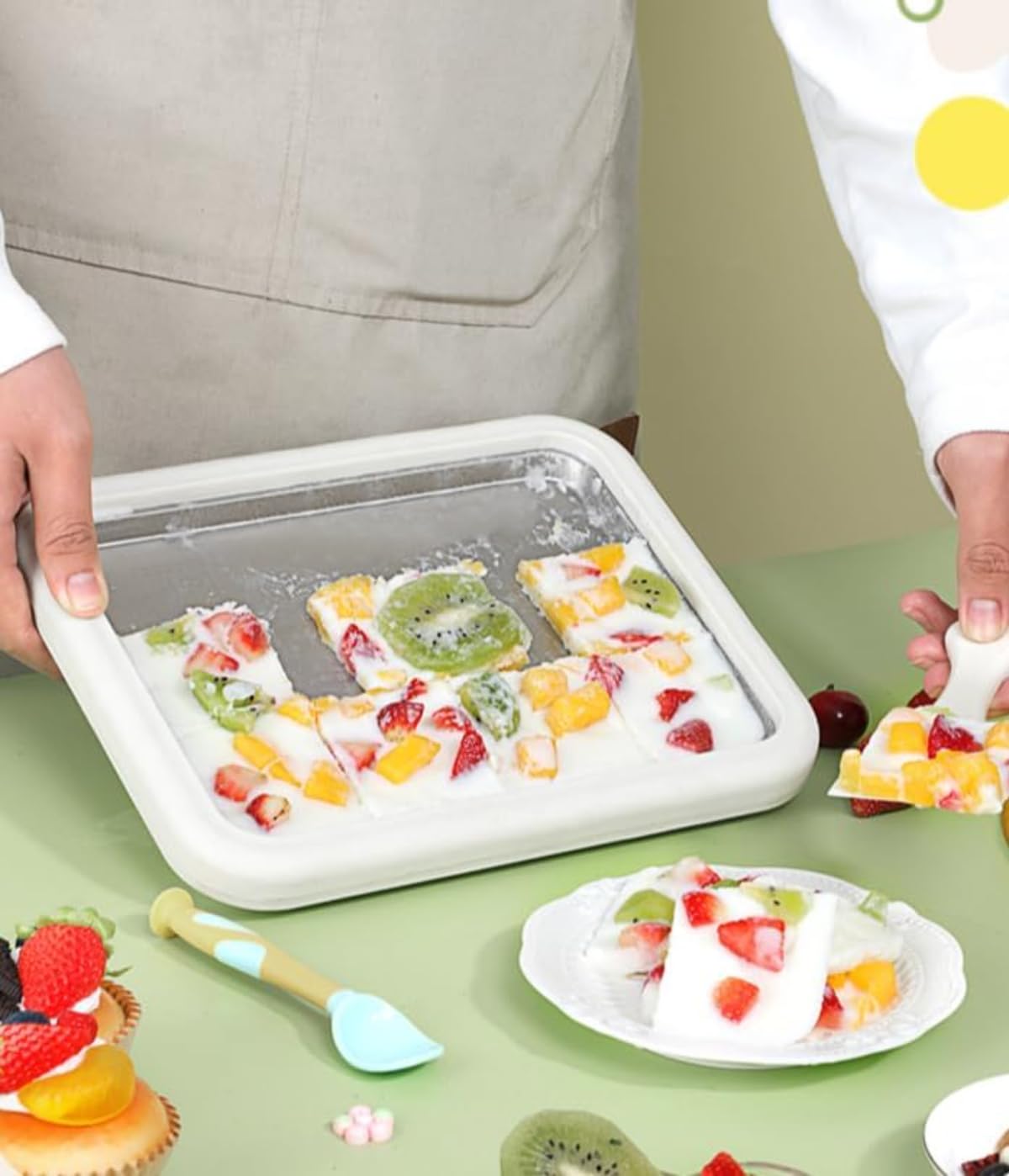 アイスメーカー ステンレス製 タッチパネル Amazon.co.jp: Larzizl アイスクリームメーカー【電気不要