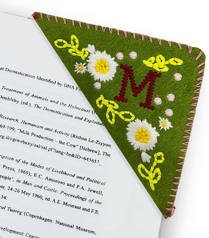 Amazon.com: 26 Personalized Embroidered Corner Bookmark, Felt Triangle ...