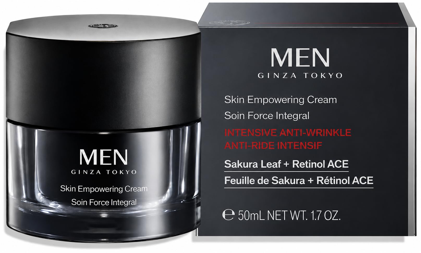 Men Skin Empowering Cream, Crema Viso Uomo Anti-Età con Sakura Leaf e Retinol ACE, 50ml
