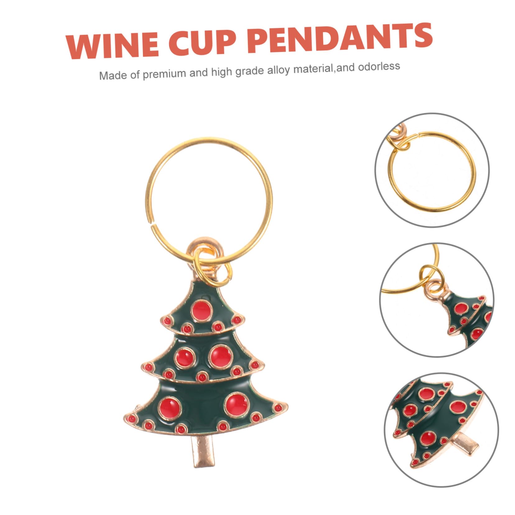 Alipis 48 Pz piccolo ciondolo decorativo ciondoli per vino a tema natalizio identificatori di vino natalizi per bicchieri christmas natalizie etichette della tazza incantesimi di vino