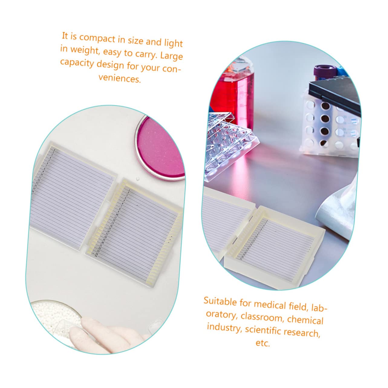 3pcs Microscope Slide Storage Box Slide Holders Lab Equipment for Classroom Industry