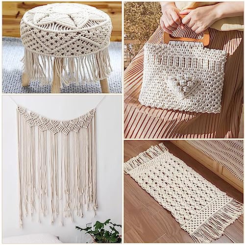 Natural Braided Cotton Clothes Lines Clotheslines and Pulley Lines Outside Washing Line Rope Multipurpose Cotton Rope for Garden Crafts Arts Camping-4mm x 30meters - Image 7