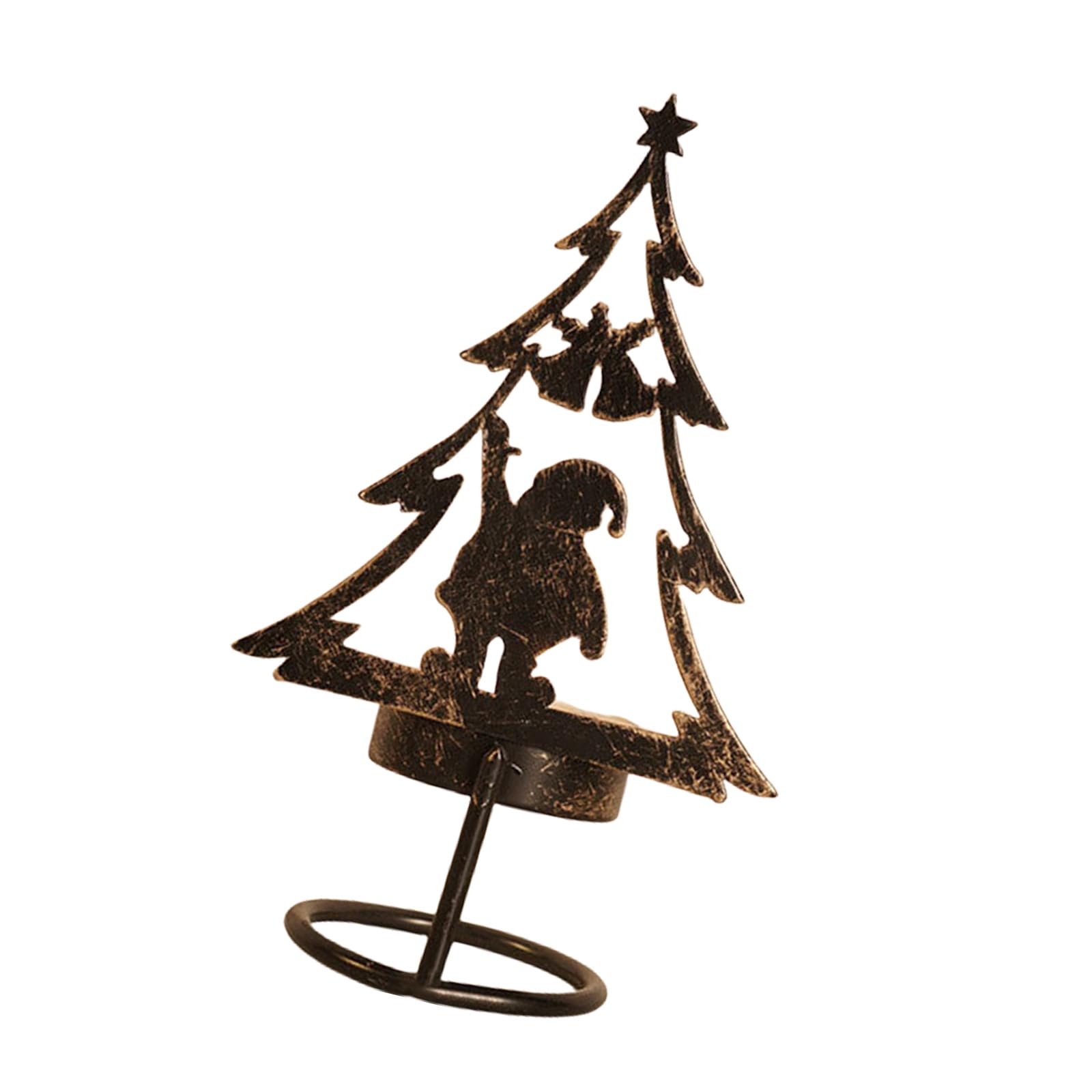 carotoe Antique Styles Christmas Candlestick, Durability Iron Stand Home Decors for Holidays Celebration Christmas Item Candlestick