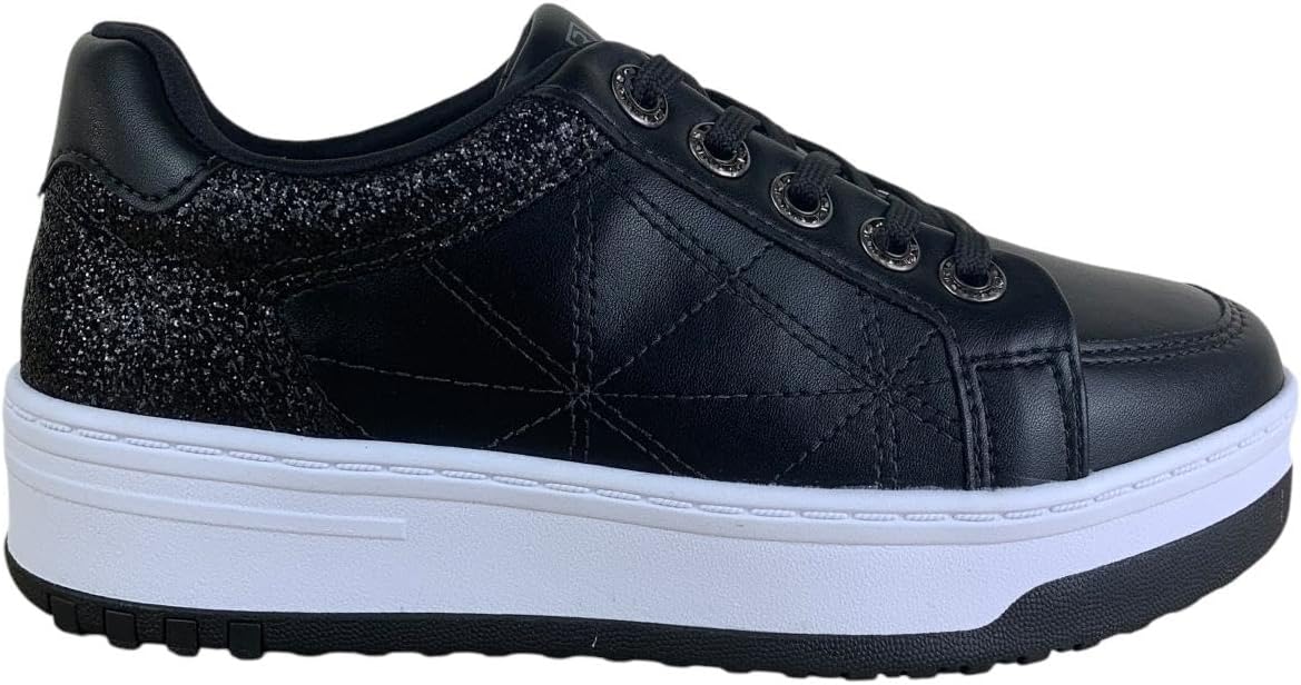 Tenis Casual Feminino Ramarim com Brilho Sola Plataforma (Preto, BR, Adulto, Numérico, 34)