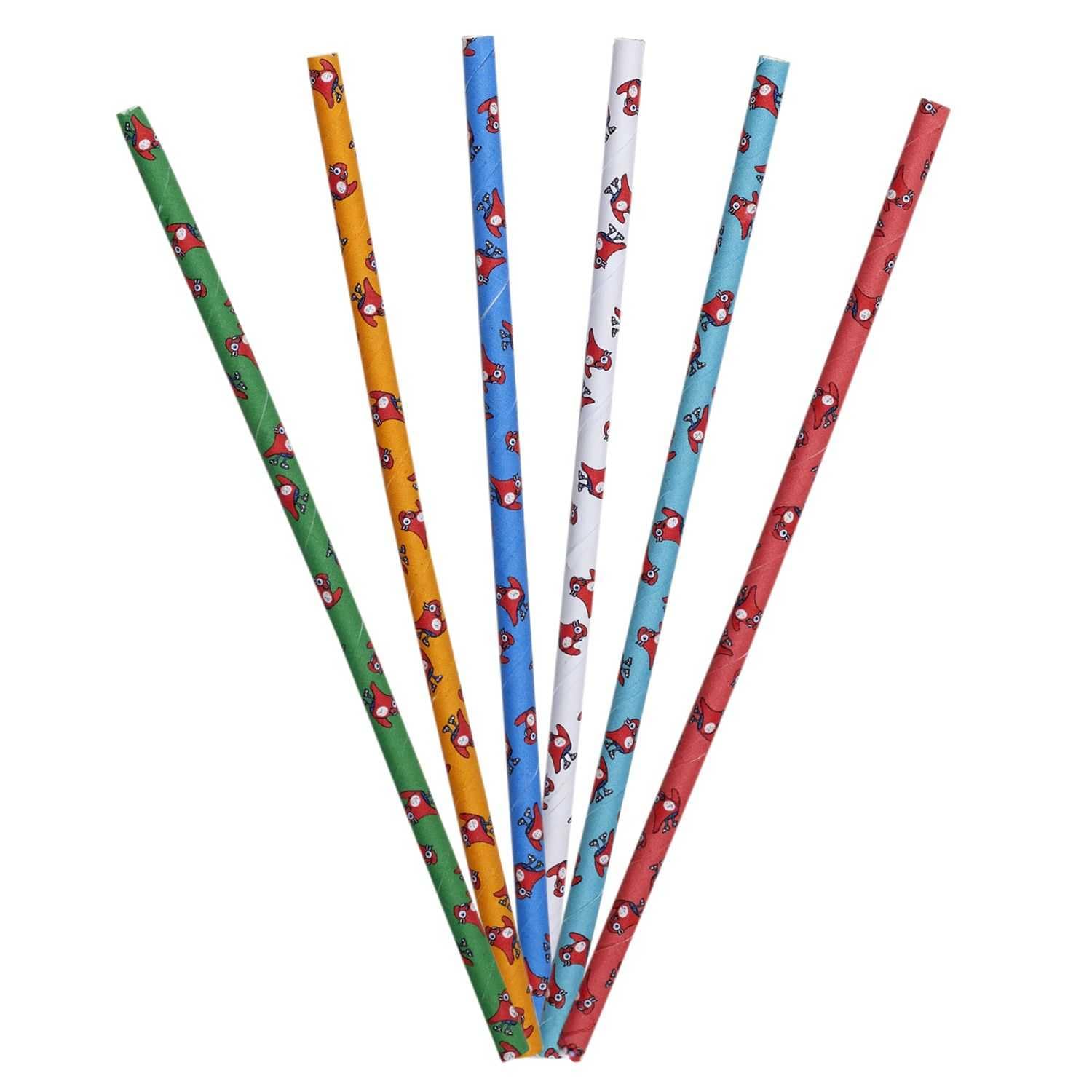 Cannucce Riutilizzabili Paris 2024 – Set Da 4 Con Mascotte Ufficiali – Multicolore 23 Cm – Prodotto Ufficiale Sostenibile Per Feste E Bevande - 4
