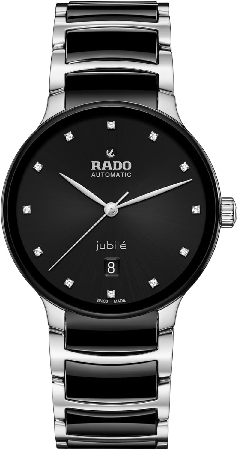 Rado - Centrix Automatic Diamonds - Women - Swiss Watch - 12 Diamonds in Dial - Polished Stainless steellinks - 80 Hours of Power Reserve - Water Resistant 50 m- Automatic – 39,5 mm