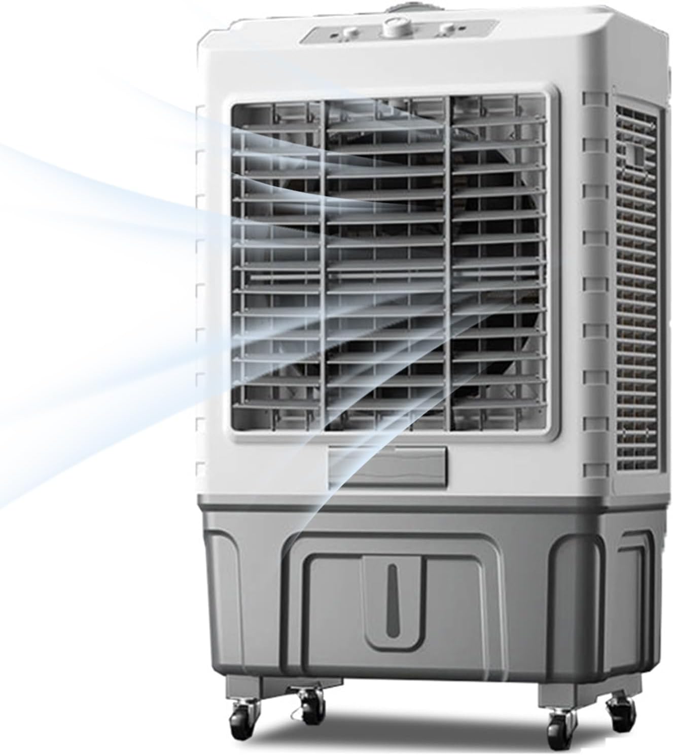 Evaporative Aircooler Humidifier Fan, 50L Water Tank, 3 Wind Speeds Portable Air Conditioner Fan for Effective Cooling and Comfort