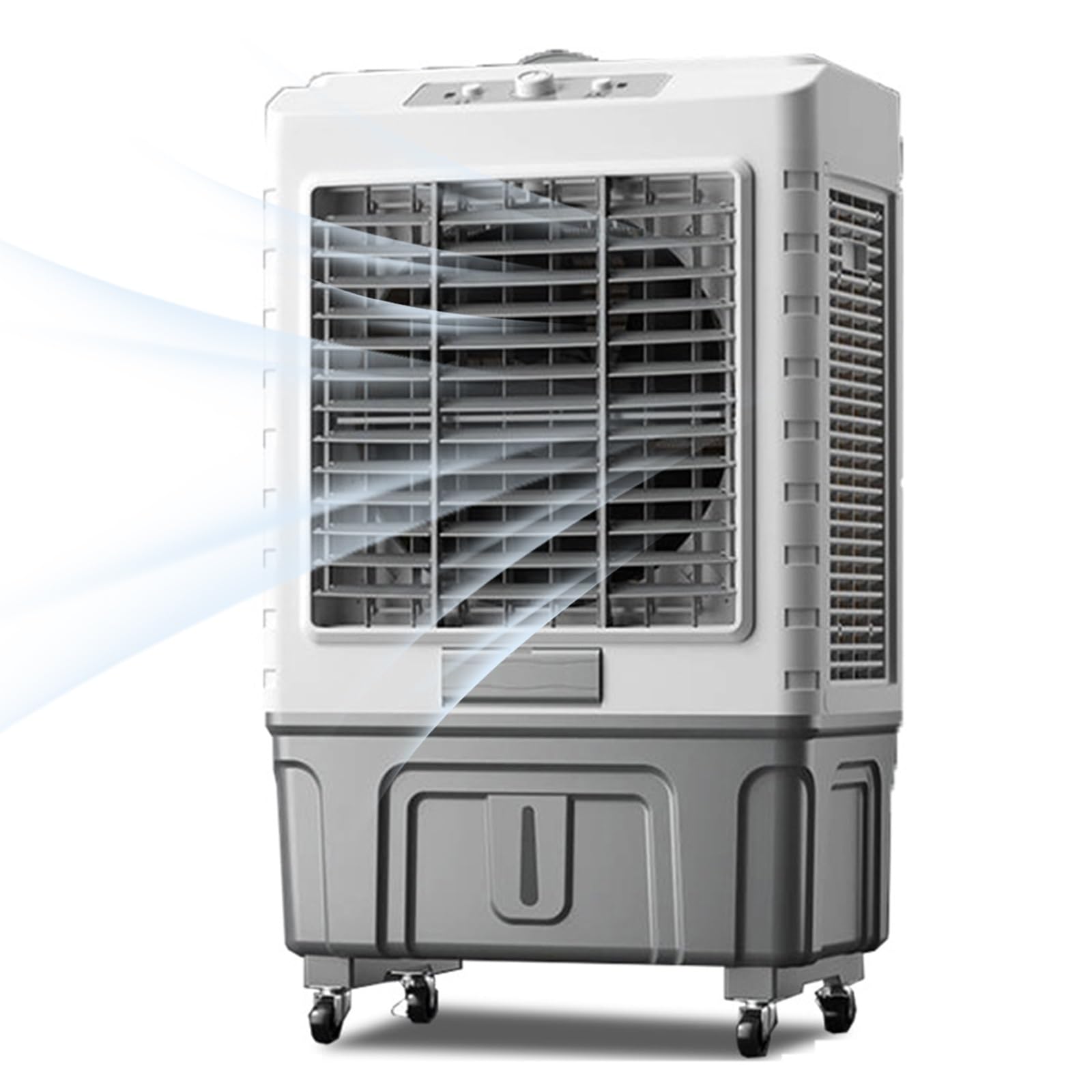 TIANQIHAO Evaporative Air Cooler Humidifier Fan, 50L Tank, 3 Speeds - Portable Cooling For Room, Office, Garage,A-102cm/40.1in