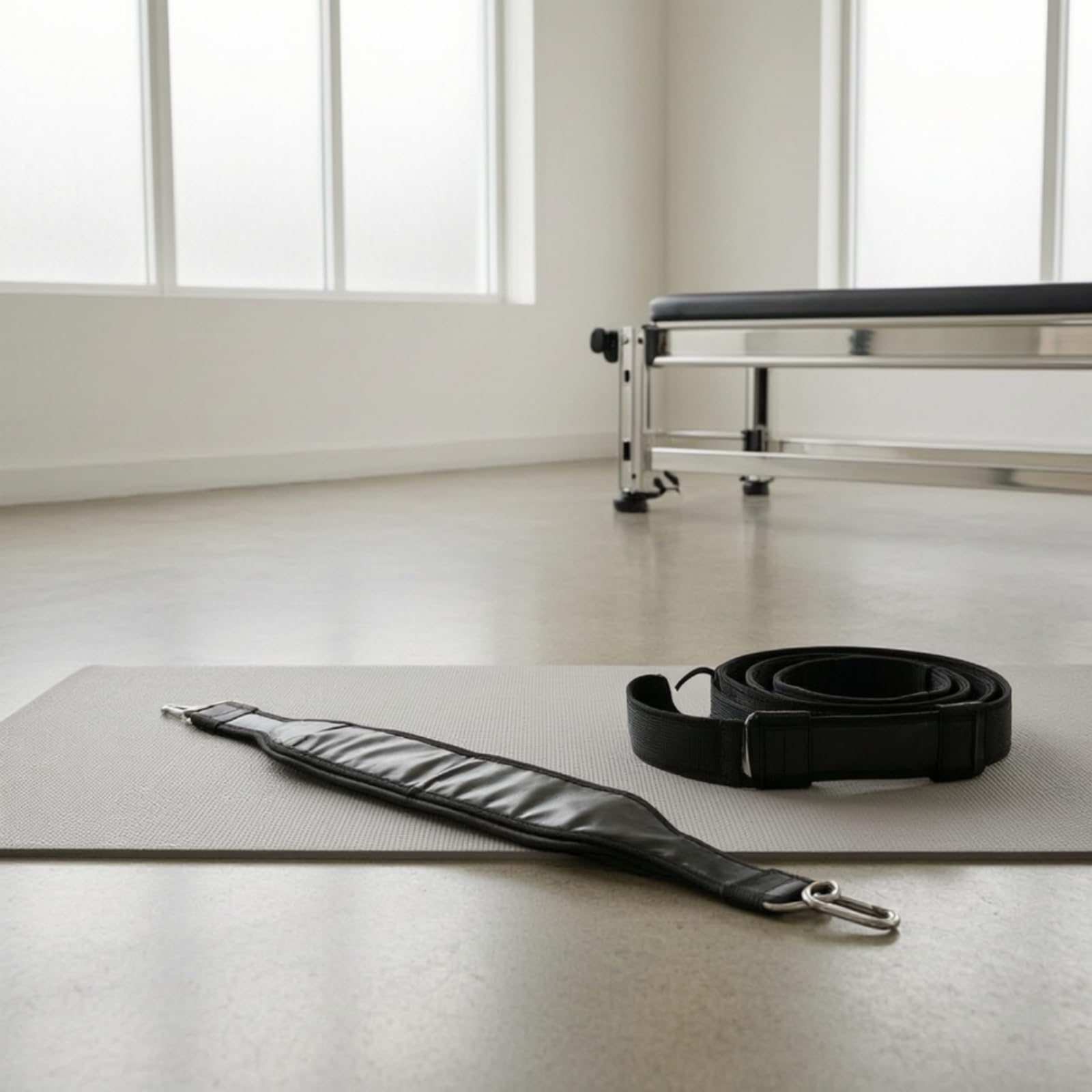 Amagogo Cinturino Pilates Sospensione Cinghia Bilanciamento Stabilità con Fissaggi Metallici su Due Lati Centro Imbottito Largo E Costruzione Rinforzata in