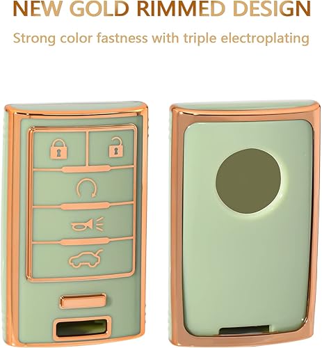 Miniatura 10 de OFFCURVE Funda para llavero para Cadillac C5 y C6, G-negro+llavero