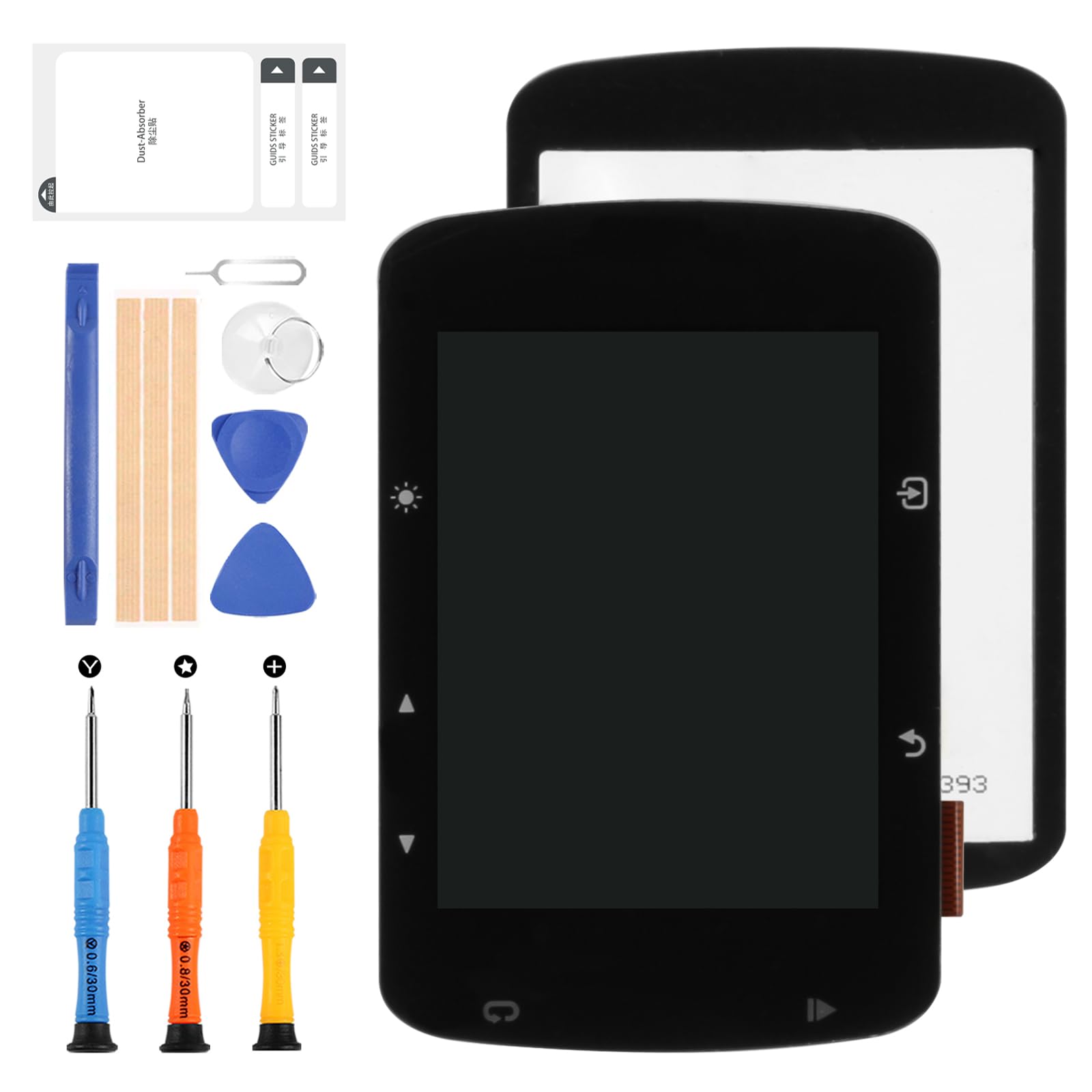 Schermo LCD per Garmin Edge 520 520Plus 520J Display LCD per Garmin Edge 520 Bici Speed Meter Touch Screen Digitizer Assembly con Kit di riparazione (nero)