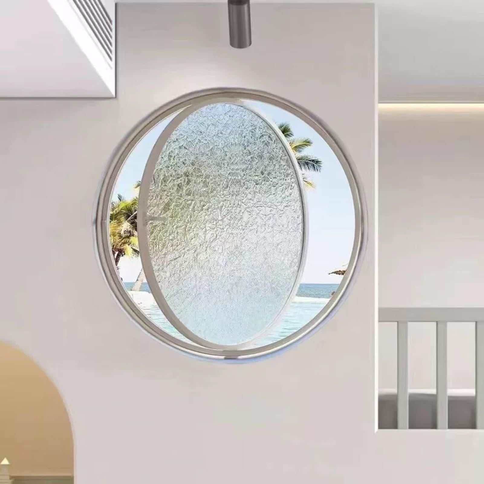 ZXFDMSWJ Fenêtre Ronde pivotante en Verre trempé, diamètre 40-100 cm, pour Salon et Salle de Bain (50 cm/19,7 Pouces)