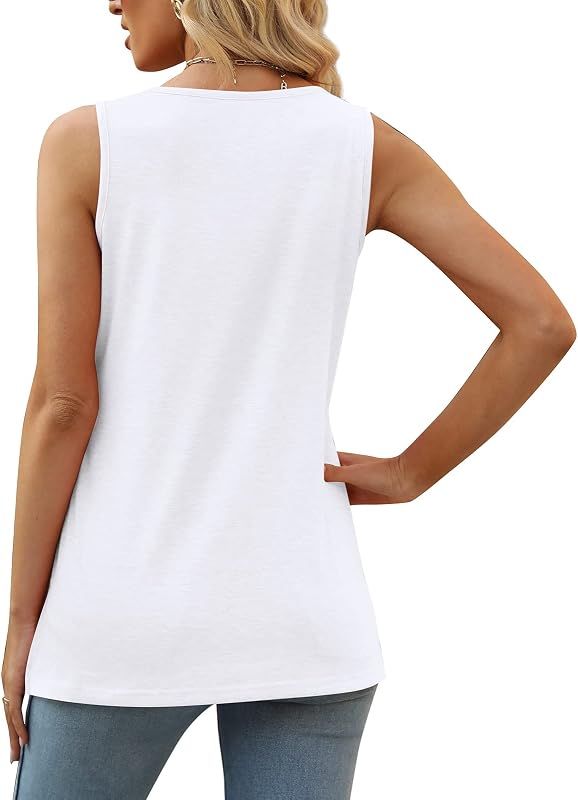 XIEERDUO Summer Tank Tops for Women Casual Sleeveless Flowy Loose Fitting XL image 6