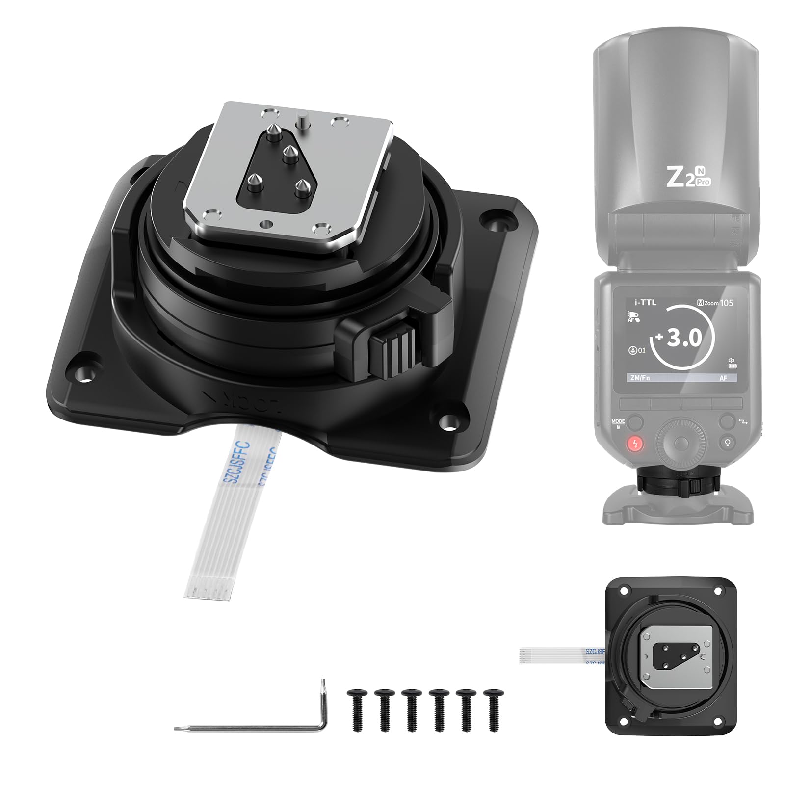 NEEWER Z2-N Replacement Hot Shoe Mount, Only for Z2-N/Z2PRO-N/Z2II-N Round Head Flash Compatible with Nikon Cameras, Speedlite Hot Shoe Adapter Repair Part with Upgraded Metal Contact Interface-picture-35