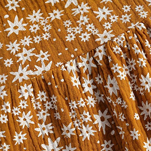 Newborn Girls Sling Jumpsuit Flower Print Sleeveless Romper Hairband One-Pieces Bodysuits Baby Clothing (A-Yellow, 12-18 Months) #TOP6