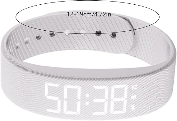Vibrating Alarm Reminder – ABS, 12–19cm Wrist Vibrating Alarm Silent -Up | IP65 Waterproof LED Time Alert Wristband, Shock Reminder Watch For Heavy Sleepers, Office Use, Bedroom, Workouts