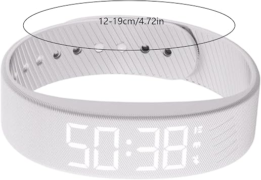 Vibrating Alarm Reminder – ABS, 12–19cm Wrist Vibrating Alarm Silent -Up | IP65 Waterproof LED Time Alert Wristband, Shock Reminder Watch For Heavy Sleepers, Office Use, Bedroom, Workouts