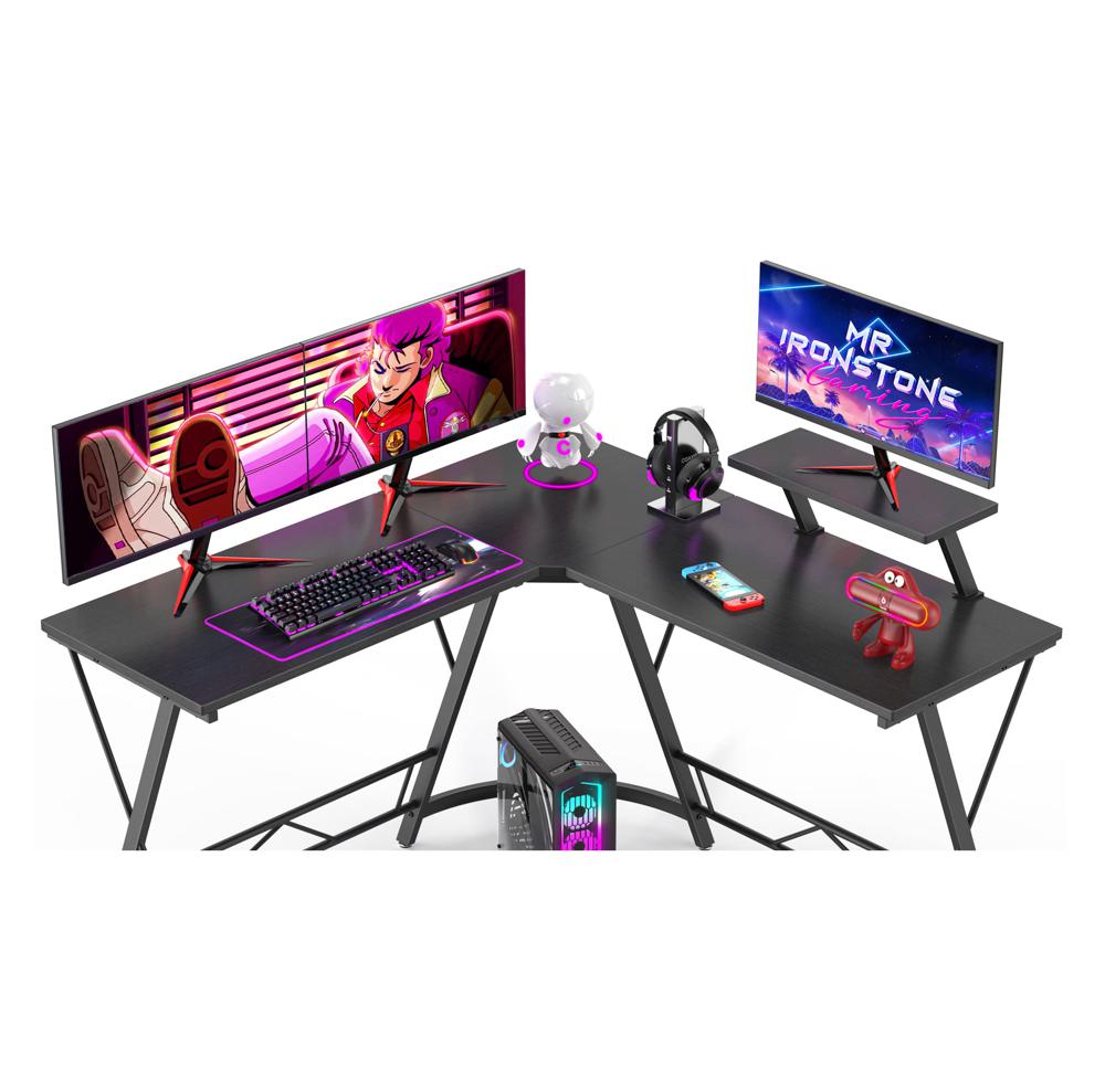 Amazon.com: Mr IRONSTONE L Shaped Gaming Desk Corner Computer Desk