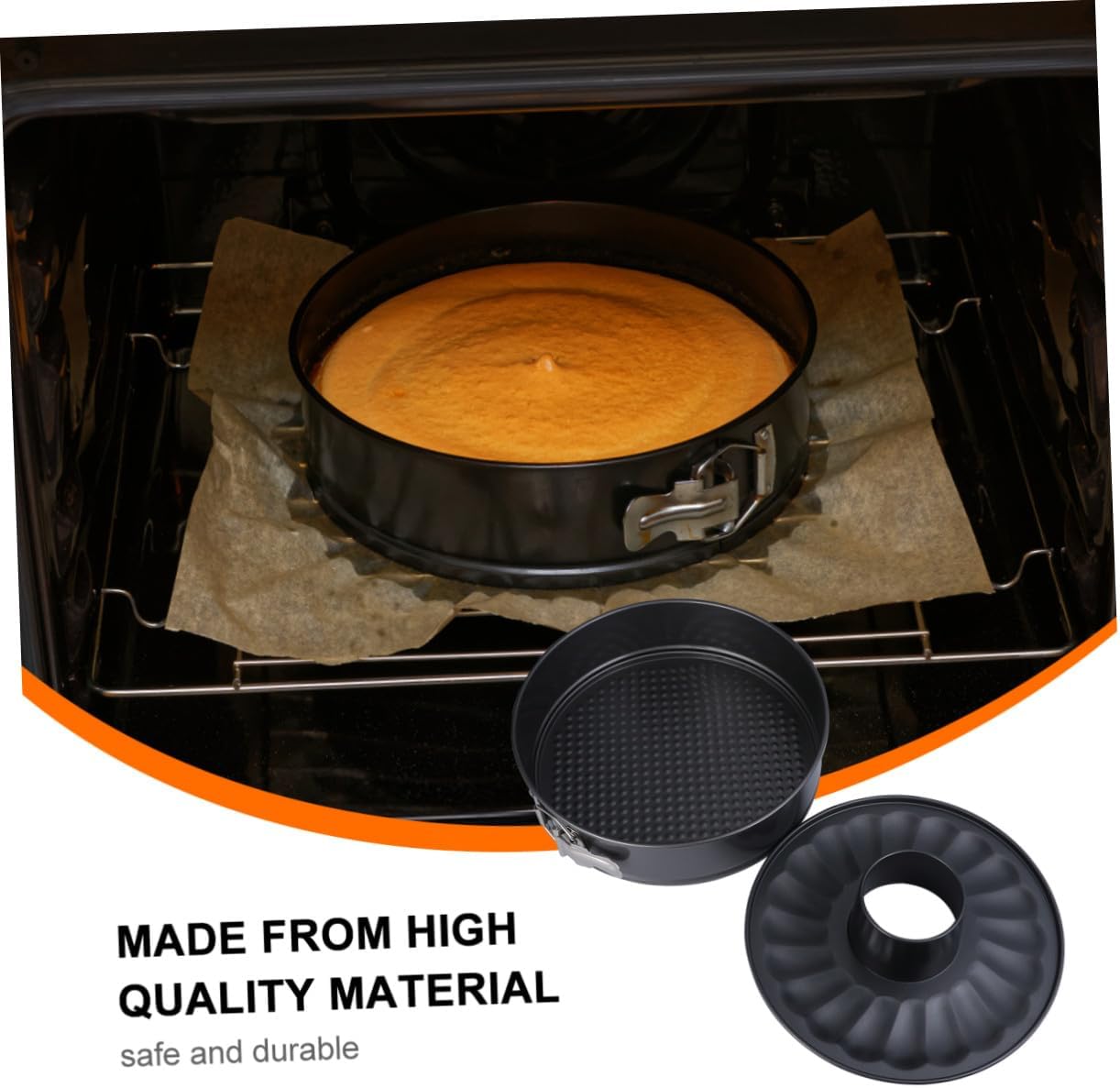 Non-stick High Carbon Steel round Cake Pan 24cm Chimney Cake Mold Baking Tin for Home Kitchen Baking