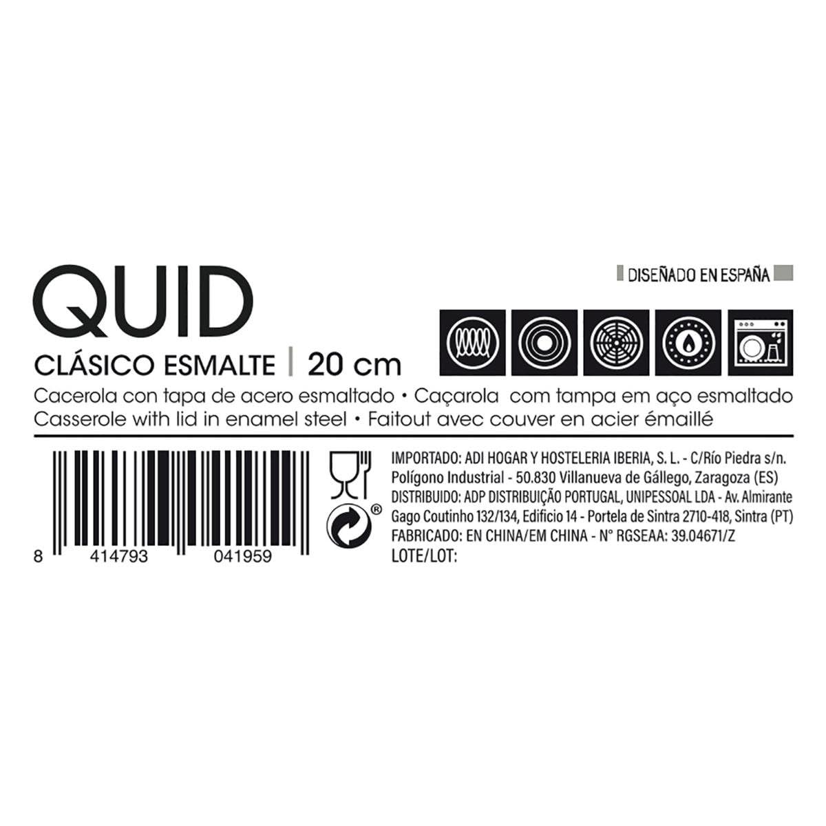 Quid Classic Enamel Casserole Enamel Steel 20cm - 2-8l, Brown, 8 Litros - Image 3
