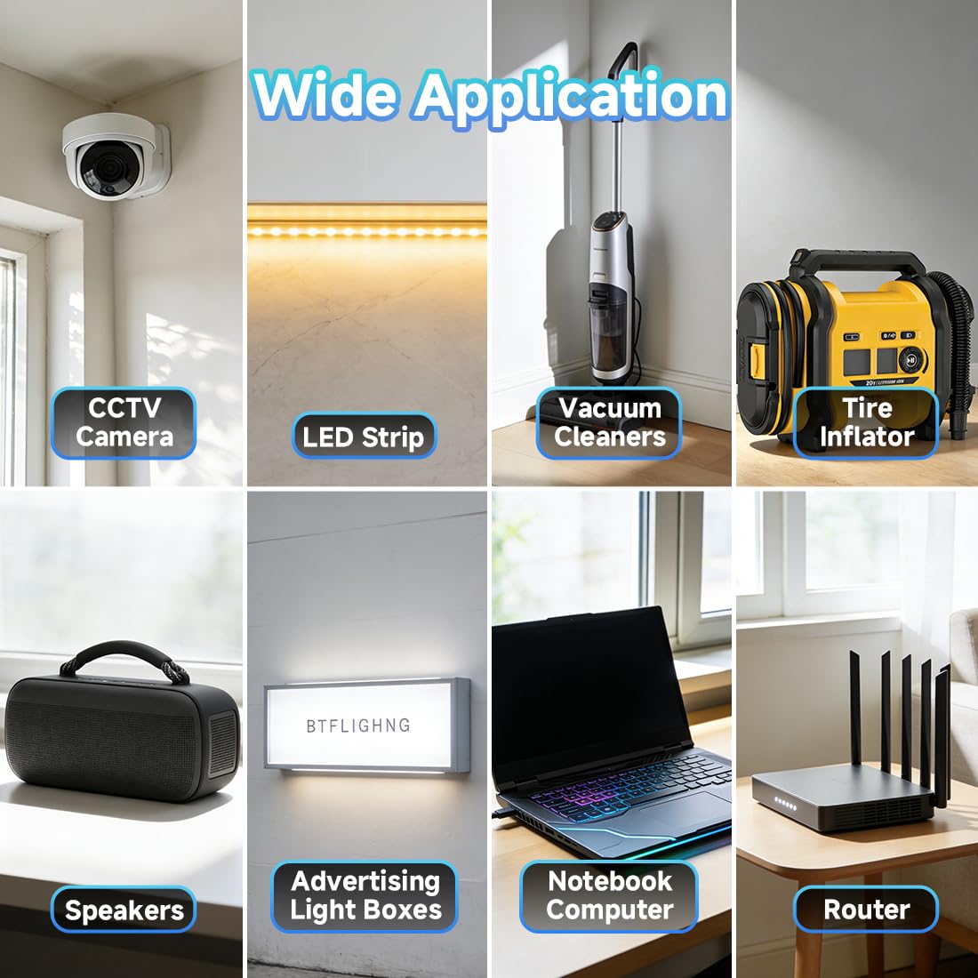 BTF-LIGHTING Alimentatore 90 W 5 V certificato CE alluminio driver LED AC100-240 V a DC5 V trasformatore per striscia LED, stampante 3D, telecamera CCTV, sistema di allarme, radio, progetto
