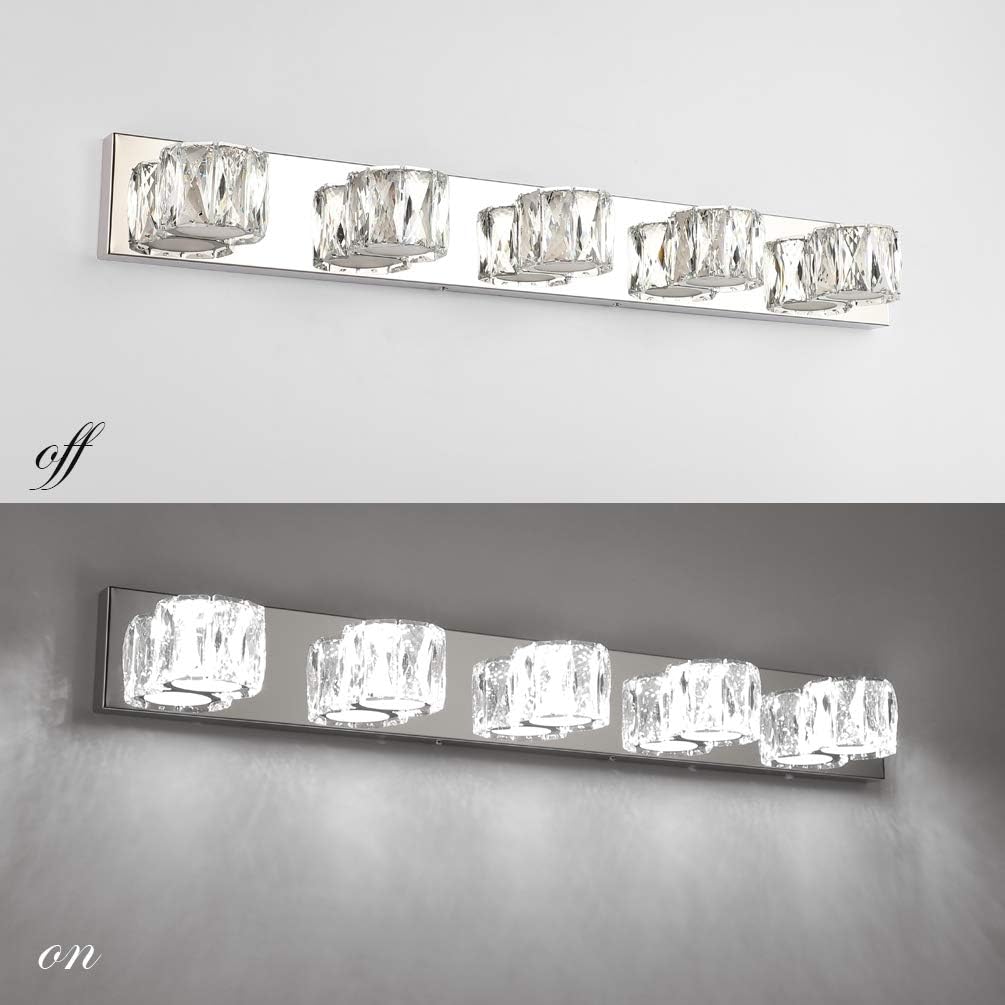 Best Seller Aipsun 5 Lights Crystal Vanity Lights Modern LED Vanity Lights for Bathroom Vanity Lighting Fixtures Modern Bathroom Wall Light Crazy Deals Aipsun 5 Lights Crystal Vanity Lights Modern LED Vanity Lights for Bathroom Vanity Lighting Fixtures Modern Bathroom Wall Light