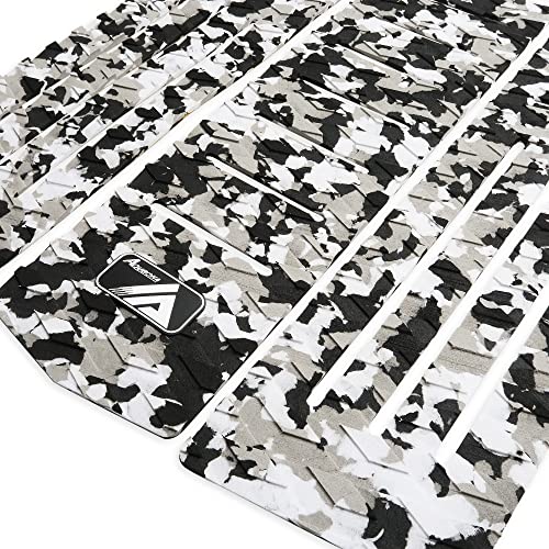 AQUBONA 3 Piece Stomp Pad Surfboard EVA Traction Pad Adhesive Professional Tail Pad/Applies All Boards - Surfboards, Shortboards, Longboards, Skimboards (Gray)