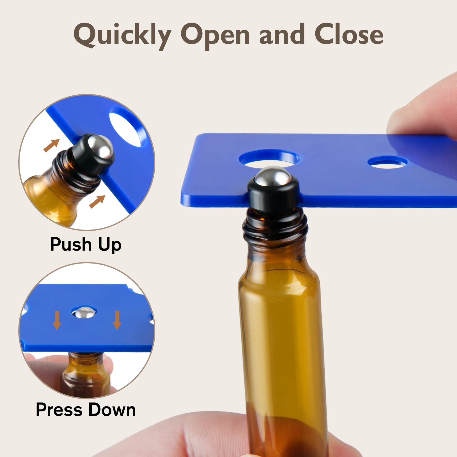 10 bottiglie di vetro Roll On per olio essenziale, 5 ml, mini bottiglie Amber Rollon, vuote con apertura, etichette e pipette, profumo, massaggi