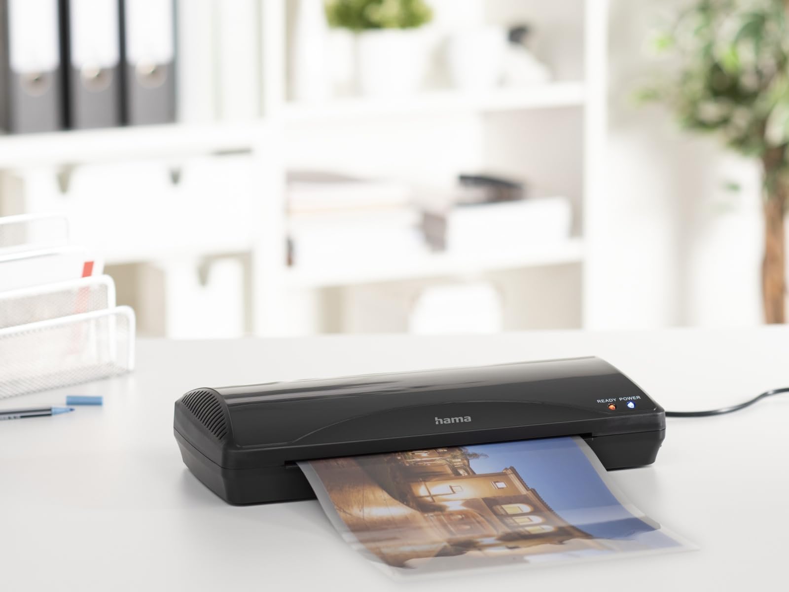 Hama I Plastificadora Home & Office DINA 4 (laminadora caliente y fría con 2 rodillos, 250 mm/Min) Negro
