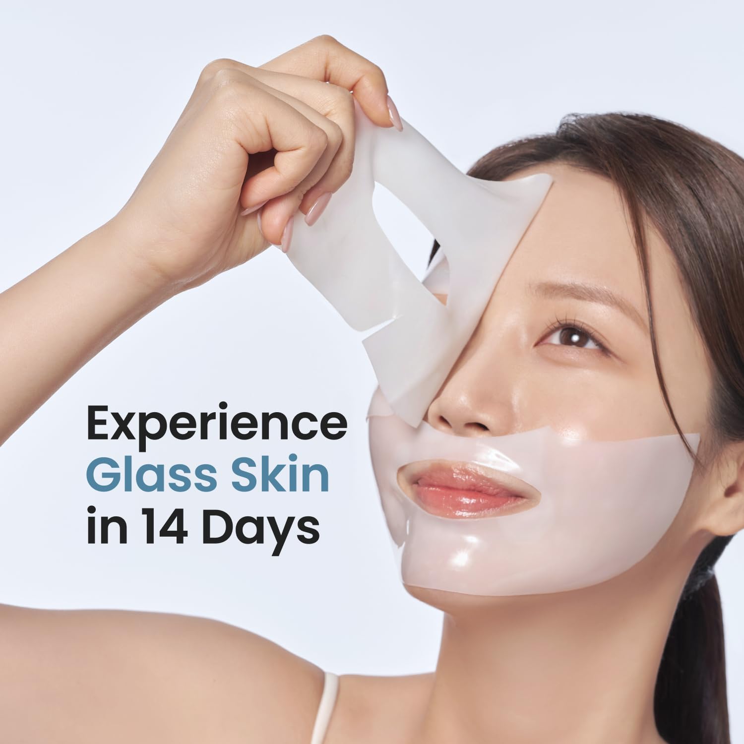 Glass Skin 14Days Miracle Kolagenowa maska nocna 42 g x 4 EA, wyższa zawartość surowicy, kwas hialuronowy, serum niacynamidowe, koreańska maseczka na twarz