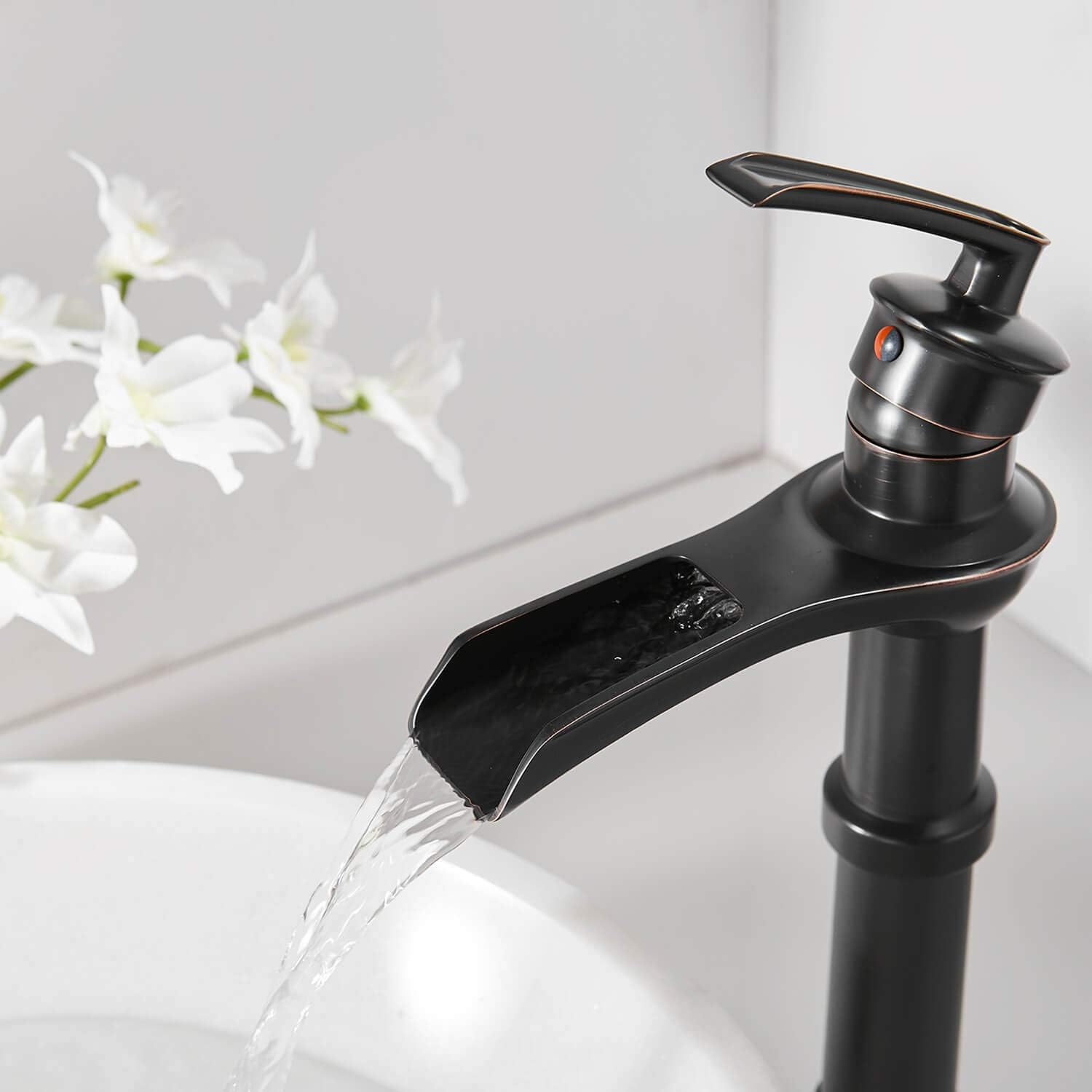 🛒 Crаzу Dеаlѕ Bathroom Faucet Oil Rubbed Bronze Waterfall Vessel Sink Tall Black Single Handle Bath Basin Farmhouse with Pop Up Drain Assembly Lavatory One Hole Mixer Tap Without Overflow Lead-Free by Homevacious