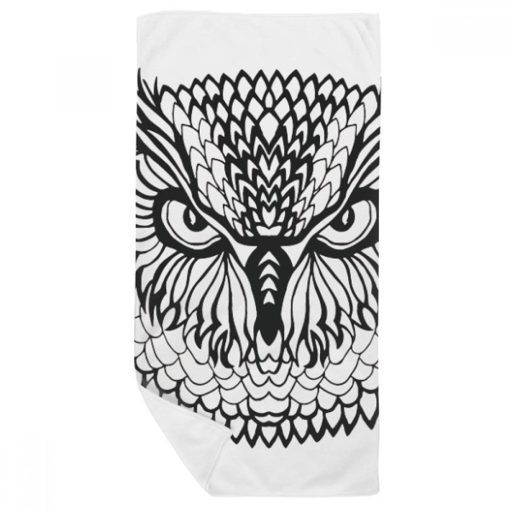 Serviette de bain hibou 35x70cm en coton doux imprimé animal
