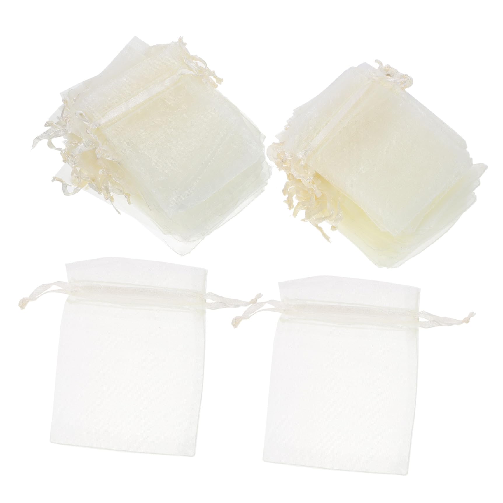 SEWOART 400stücke Organza Schmuckbeutel Mit Kordelzug Elegante Geschenktüten Für Hochzeiten Partys Geburtstage Und Festlichkeiten Milchweiß