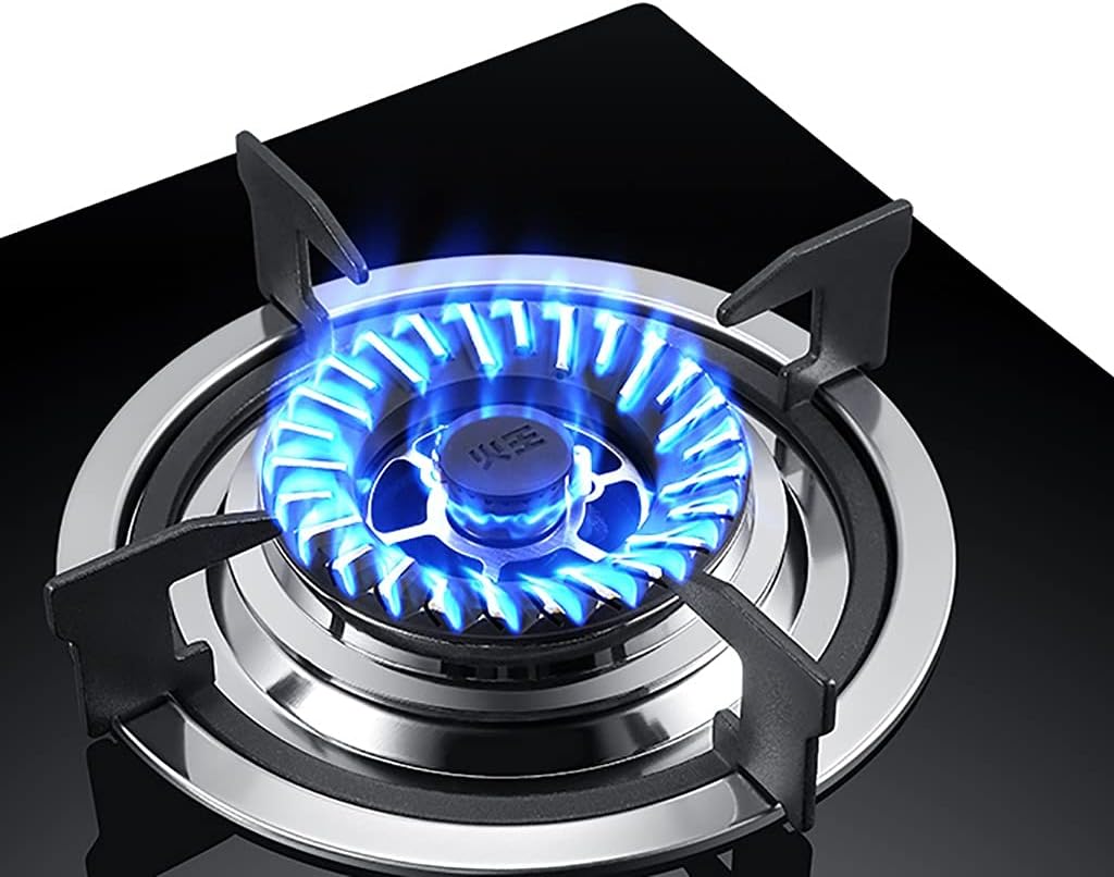 Burners Gas Hob 4.2KW Built-in Gas Hob，Black Tempered Glass Gas Cooktop,With FFD,NG/LPG Convertible(Lpg)