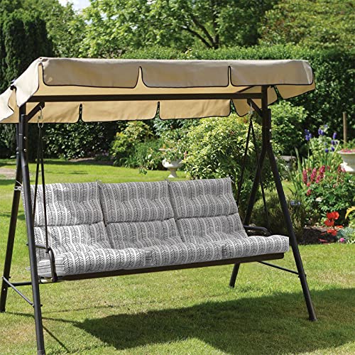 Twlear Outdoor High Back Patio Chair Cushions, Tufted Rocking Chair Cushions, Adirondack Cushions For Garden Porch Home Office Chair Use, 44” X 22” X 4”, 2 Pack, Herringbone Black White #TOP5