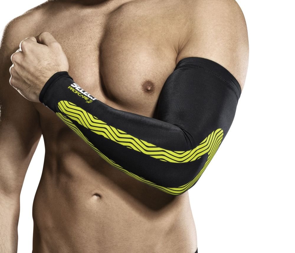 SELECT Sportowy rękaw kompresyjny, czarny/żółty, rozmiar XL dla dorosłych