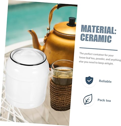 Miniatura 6 de Zerodeko Tarro de cerámica para azúcar, tarros de almacenamiento de porcelana blanca con tapa hermética, latas de té, latas para cocina, encimera,