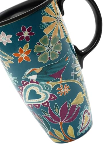 Miniatura 4 de DUSVALLY Taza de café de viaje, taza de café de cerámica con tapa, tazas de viaje, taza de café, taza de café, tazas de viaje altas de porcelana, 17