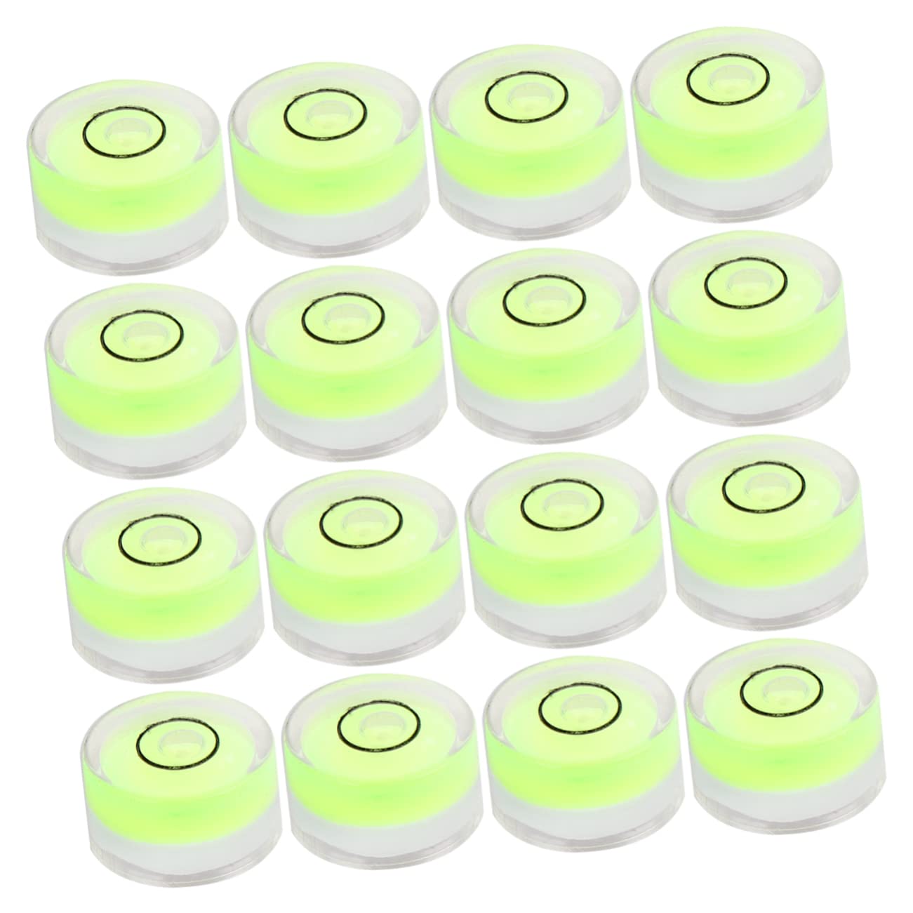 Uonlytech Lot de 2 Niveaux à Bulle Circulaires Universels en Plastique Diamètre 15 X 8 Mm Vert pour Précision 16 Pièces
